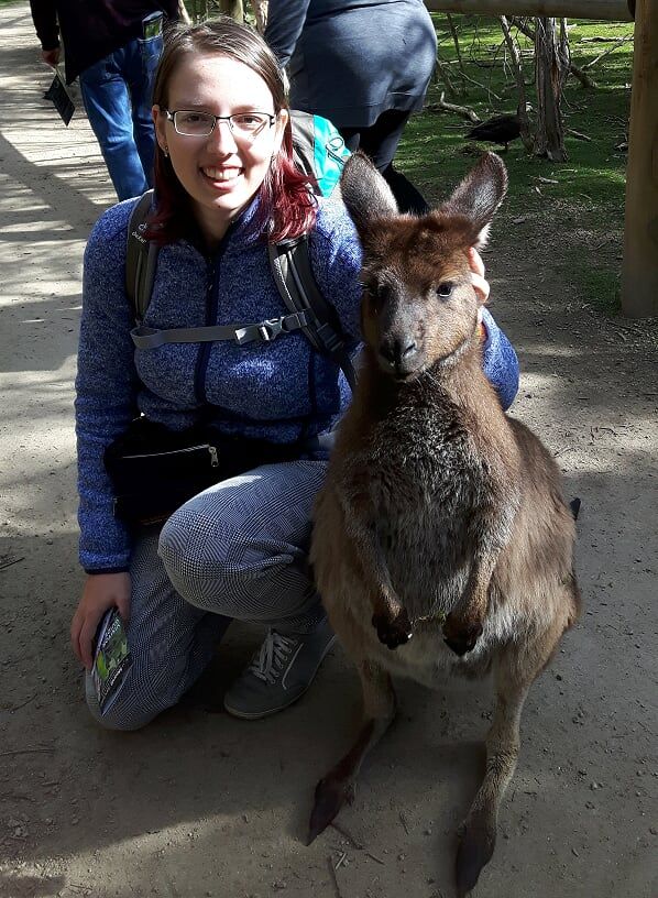Ich kuschle mit dem Känguru.