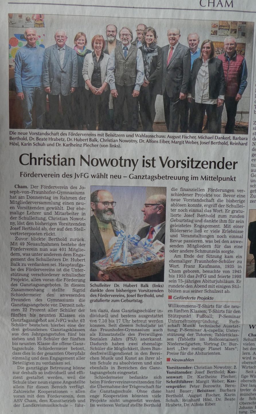 Neuwahlen FÖV November 2017 Chamer Zeitung