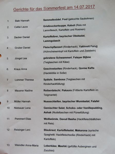 Unsere unglaublich vielseitige Speisenkarte ...