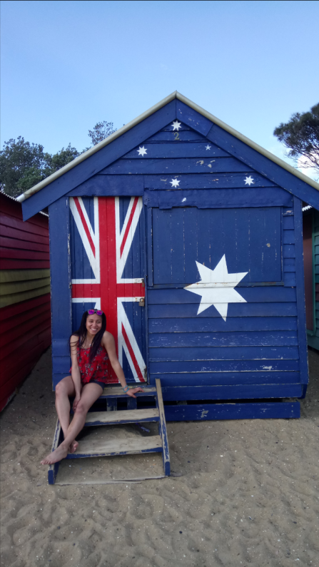 Vor dem bekannten Strandstand am Brighton Beach bei Melbourne