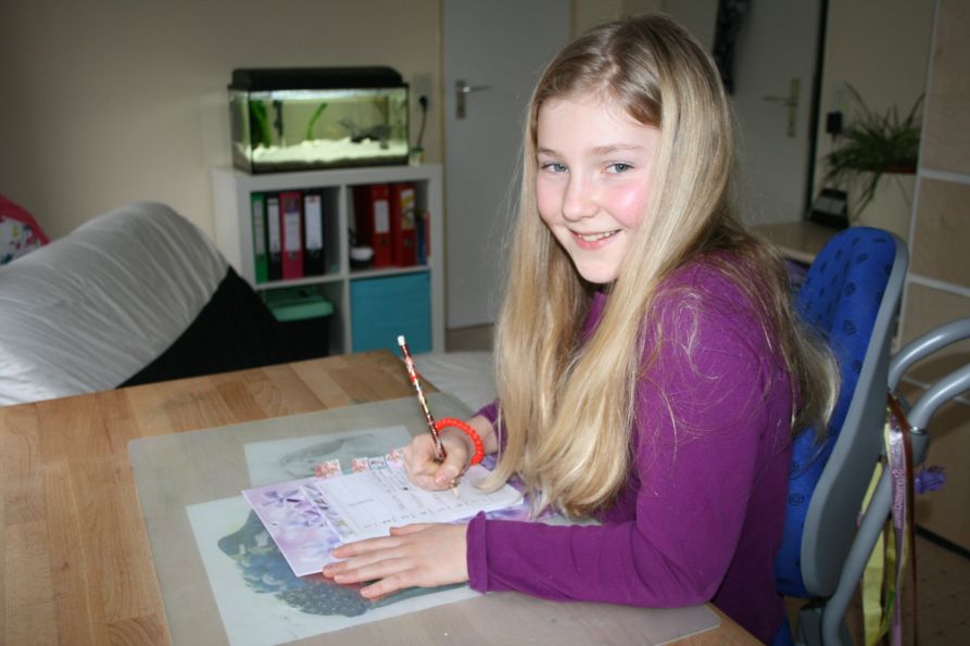 An ihrem Schreibtisch arbeitet Vivien eher selten – die Hausaufgaben werden in der Schule bereits erledigt.