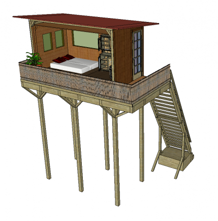 3D-Simulation eines Musterbaumhauses 