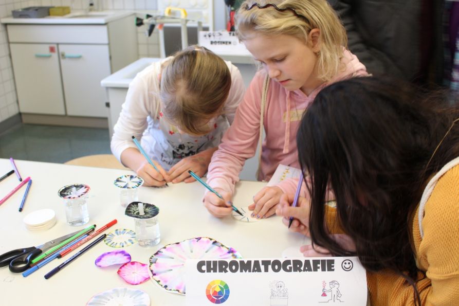 In der Chemie ging's ganz schön bunt zu: Mit der Chromatografie kann man nicht nur Farbbestandteile sichtbar machen, sondern auch wunderhübsche Bilder entstehen lassen.
