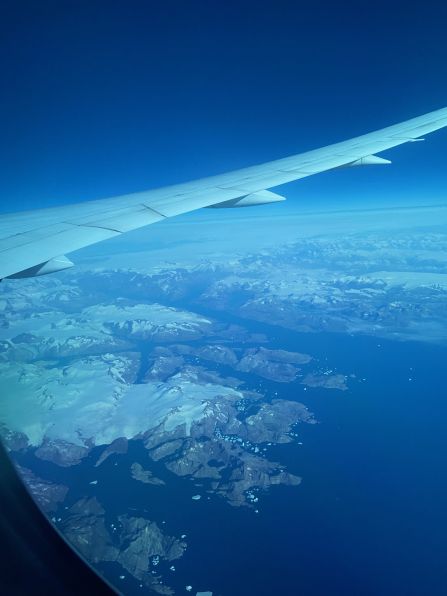 Grandiose Fernsicht im Flugzeug nach New York
