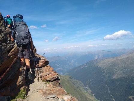 Die ausgesetzten Passagen auf fast 3000 Metern Höhe erforderten Trittsicherheit und Schwindelfreiheit.